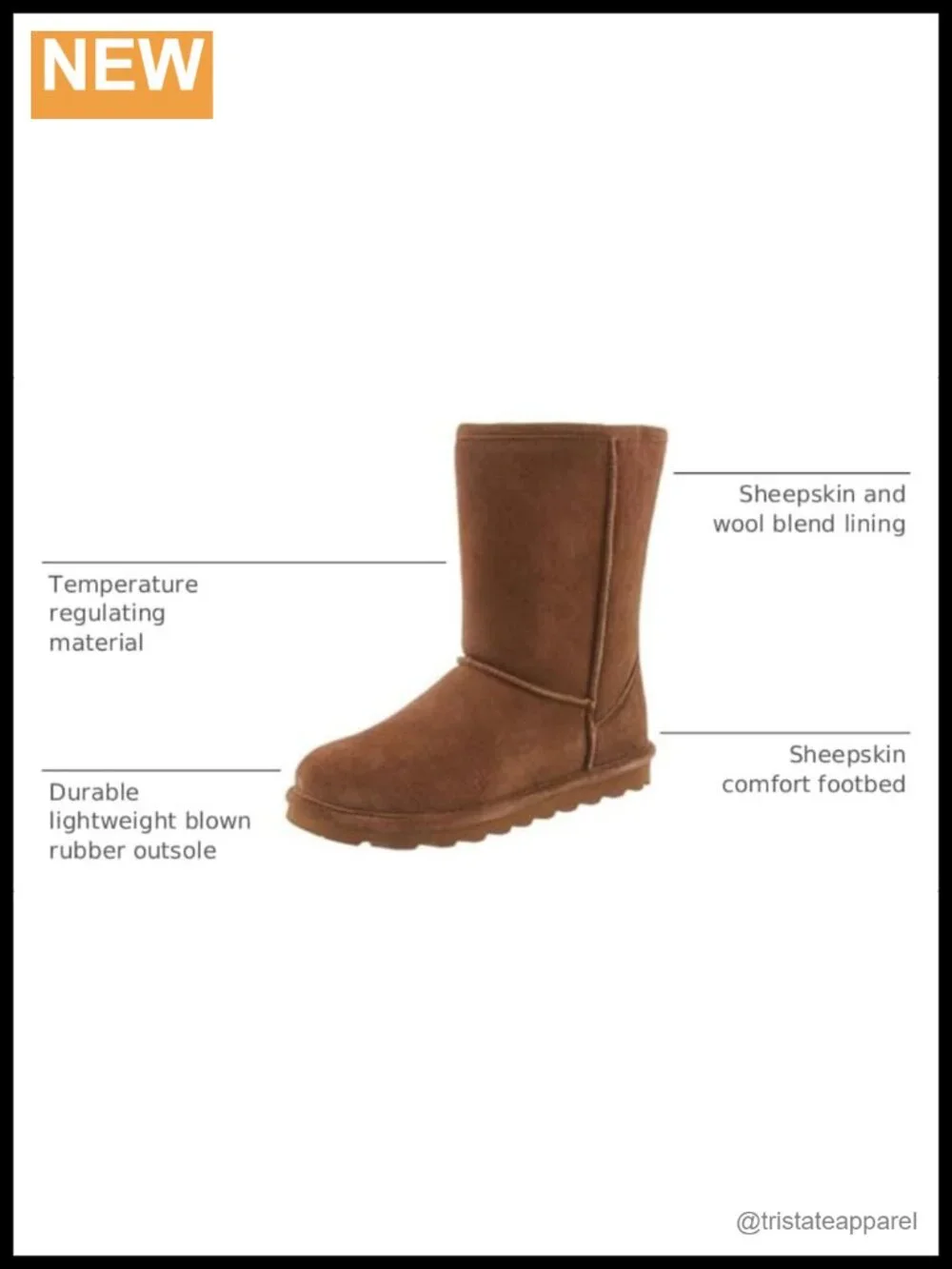 Womens Suede Mid-Calf Slip-On Winter Boots with Sheepskin Lining